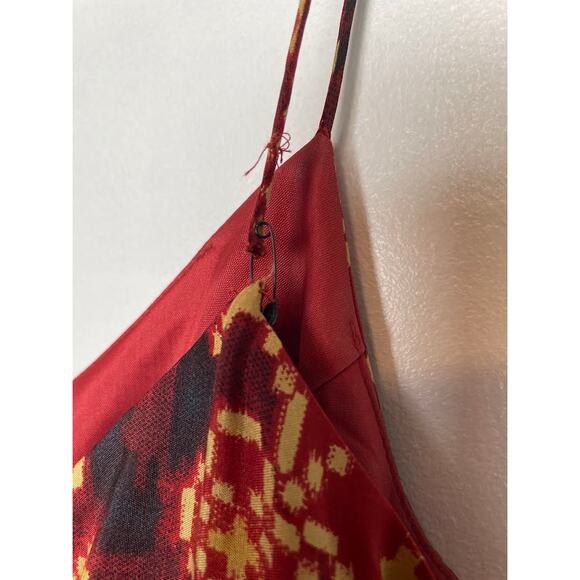 Lauren Ralph Lauren Western Silk Sundress Red Boho Print Sleeveless Womens 12P - Picture 7 of 14